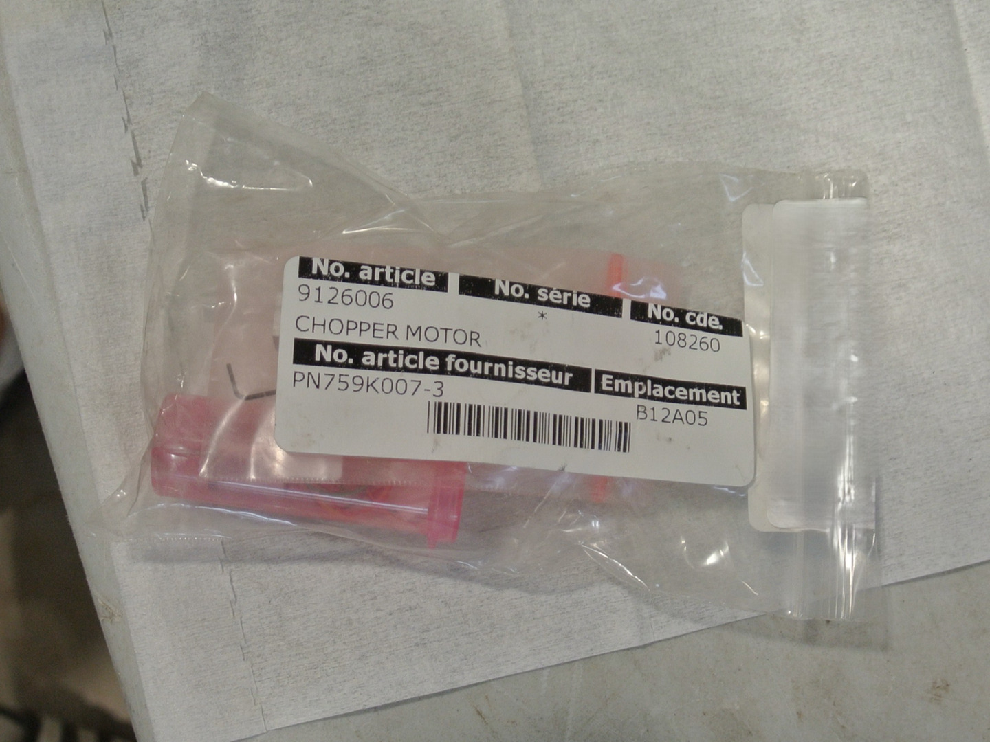 ABB #759K007-3, Long-Life Chopper Motor Assembly Kit, for PIR3502 & PUV3402