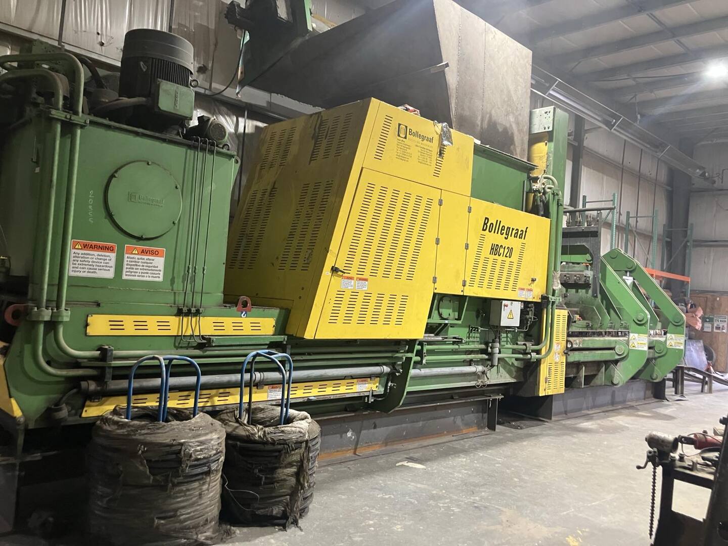 Bollegraaf #HBC-120, Horizontal Auto-Tie Baler, 120 ton, 43" x 63" feed opening, 43" x 43" bale size, 30-40