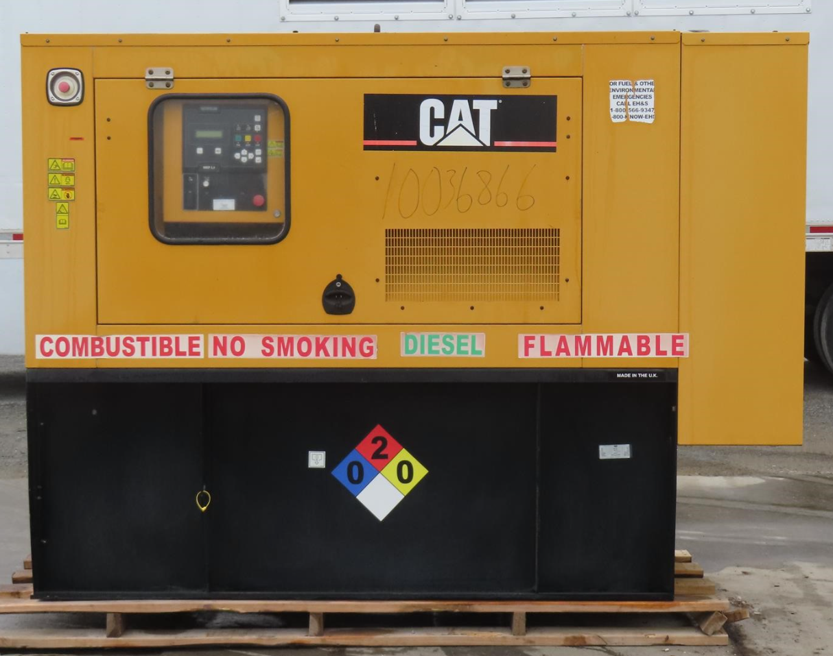 60 KW Caterpillar #D60-4S, diesel generator set, C4.4 engine, 120/240 Volts, 1 phase, 250 A, 1800 RPM