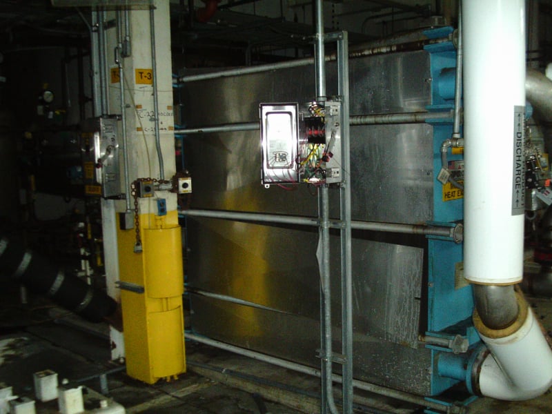 3959 sq.ft., Superchanger #UX-416-UP-486, Stainless Steel Plate Heat Exchanger, 150 psi @ 360&deg;F, 6" nozzles