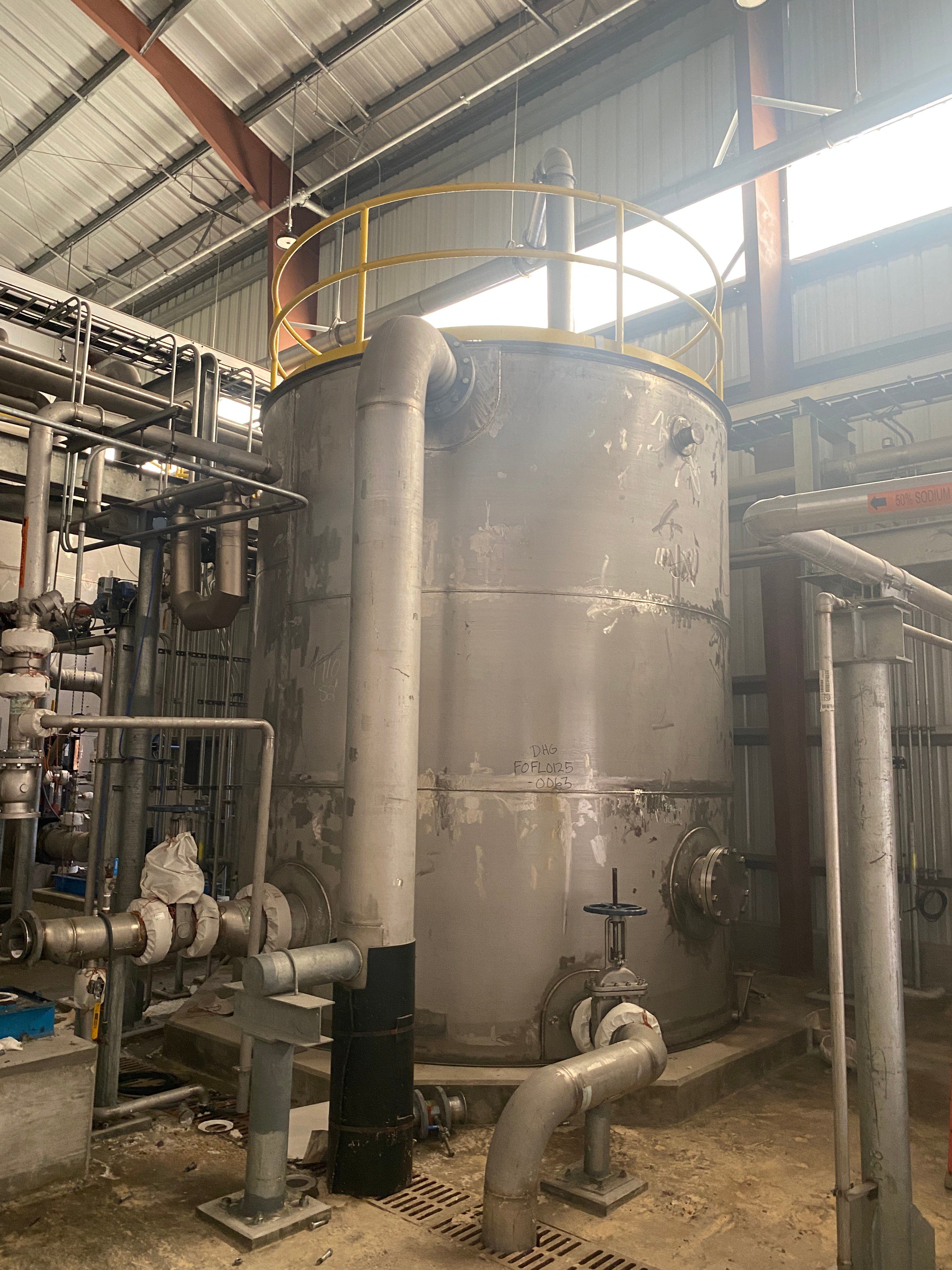 11,400 gallon Erected Steel Products, 316L Stainless Steel Vertical Tank, API-650, 12' diameter x 14'