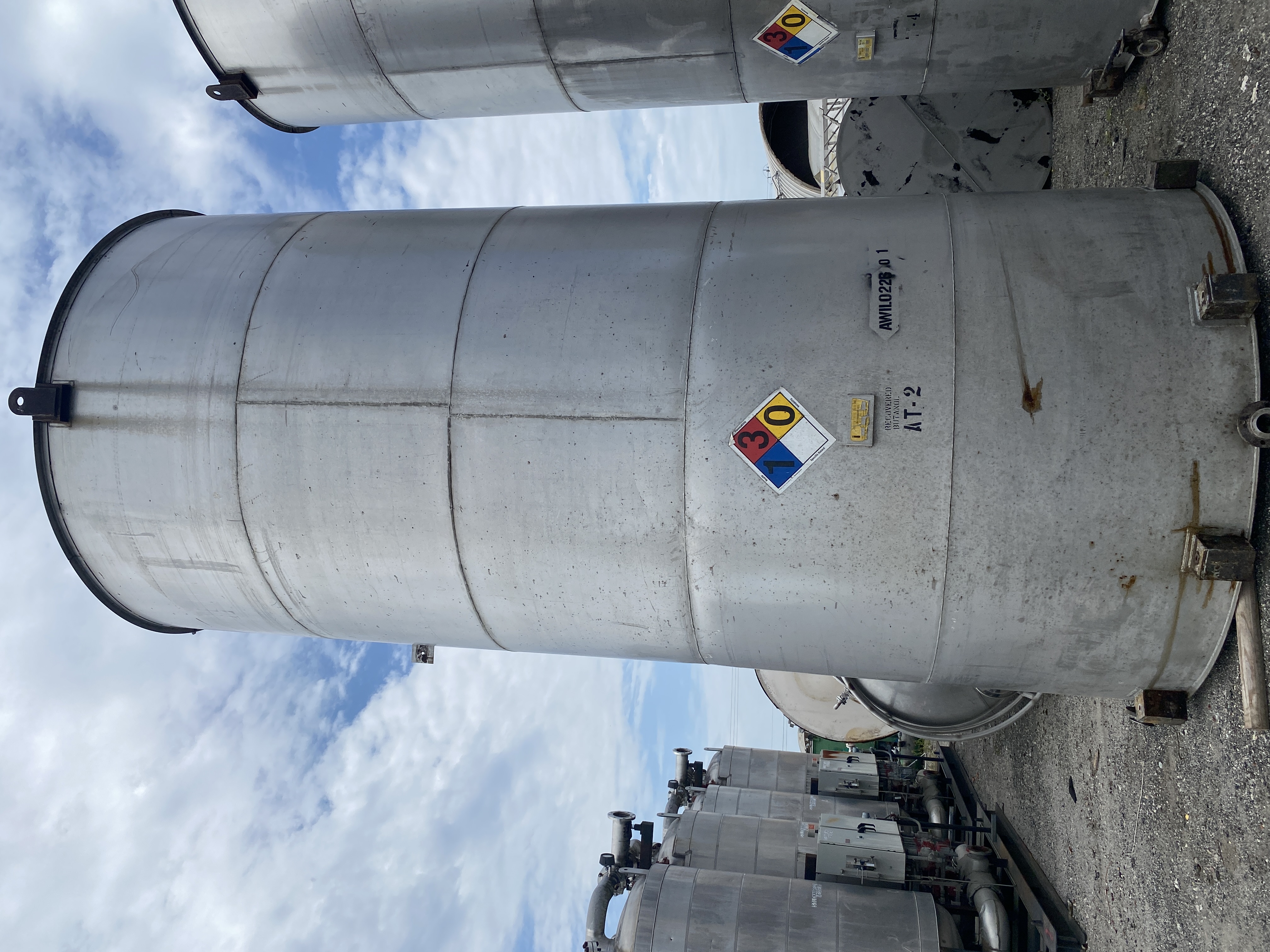 Tanque de almacenamiento de 10,000 galones, Industrial Air, acero inoxidable 304, vertical, 9' 6" de diám. x