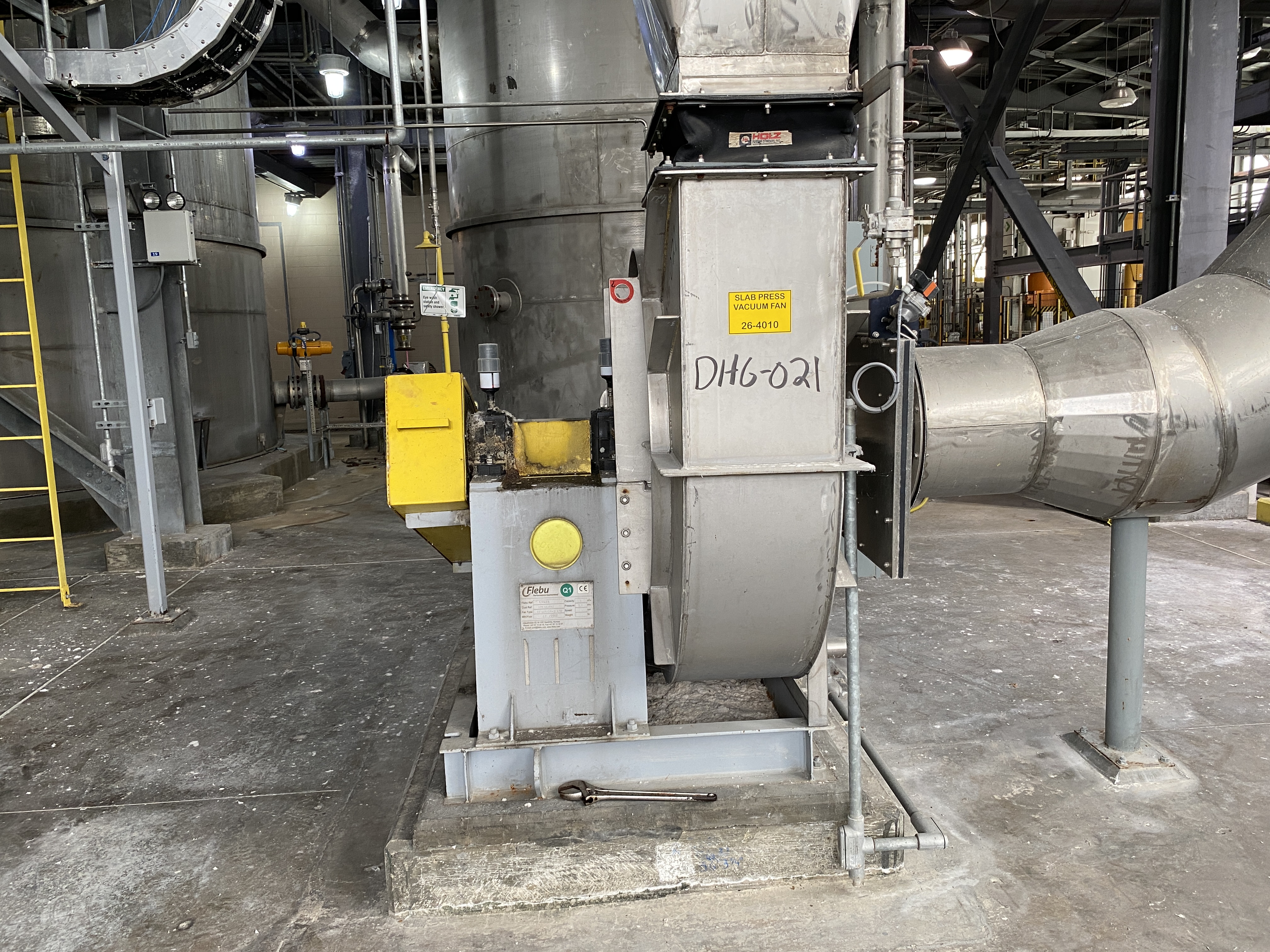 12660 cfm, Flebu, Stainless Steel Blower, type BF1.41/56-3L12, 3.0 kPa, 18" intake, 20" x 16" discharge, 10"