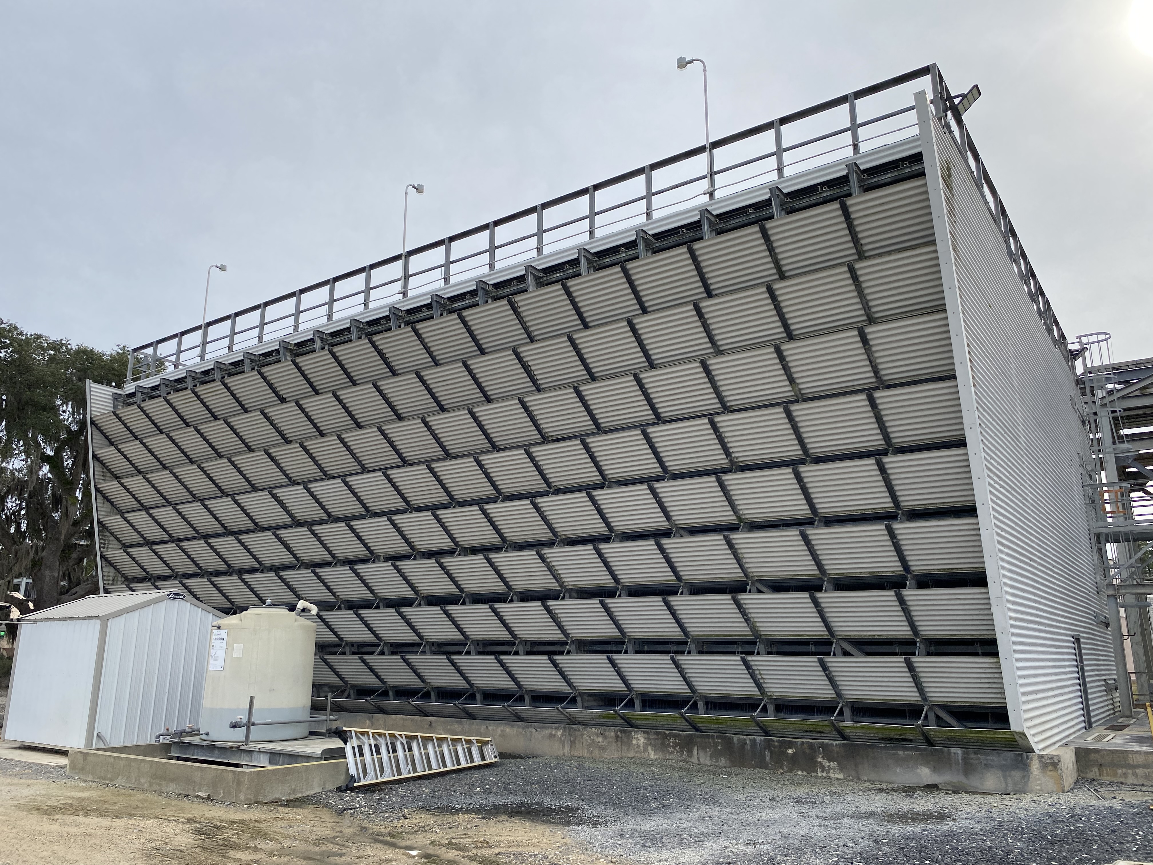 8400 Ton, International Cooling Tower, 3-Cell Crossflow FRP Cooling Tower, 21,000 GPM, (3) 18' fans, 100 HP