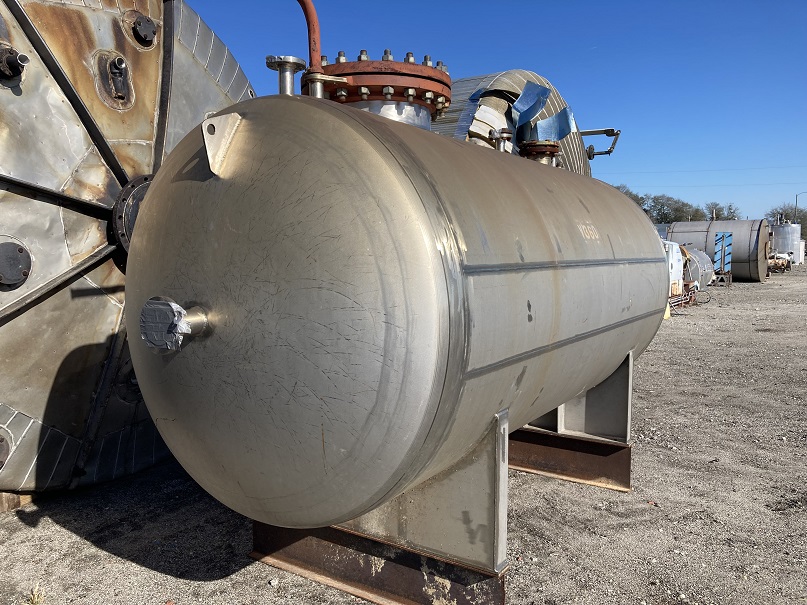 2000 gallon Crown Iron Works, 904L Stainless Steel Horizontal Tank, 66" diameter x 123" straight side, 50