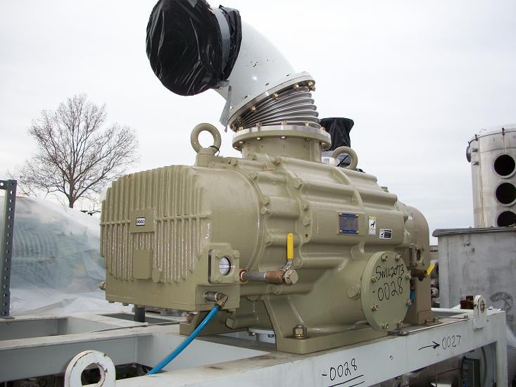 ULVAC #PMB-040B, Mechanical Booster Vacuum Pump, 3800 m3/hr, oil free, 15 kW, water cooled, 2090 lb. (3