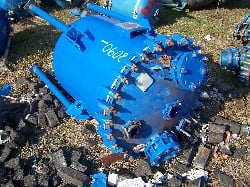 100 gallon Pfaudler #VR30-100-25, Glass Lined Tank, #5015 glass, 30" diameter x 41.25" deep, 25/FV psi @