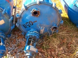 100 gallon Pfaudler, Glass Lined Vacuum Receiver, Vertical, 5015/3315 glass, 25 psi @ 650°F, clamped top