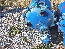 100 gallon Pfaudler, Glass Lined Vacuum Receiver, Vertical, 5015/3315 glass, 25 psi @ 650°F, clamped top, on