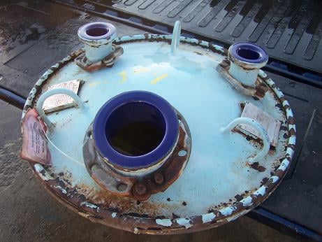 50 gallon Pfaudler, Glass Lined Tank, #3315 glass, 24" diameter x 28.75" deep, 25/FV psi @ 350°F, #9115