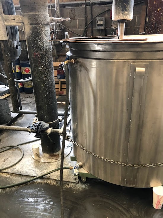 315 gallon Myers Mixers, 304 Stainless Steel Jacketed Mix Tank, 46" diameter x 44" straight side, open top