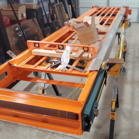 24" wide x 12' long, Flat Conveyor, Van der Graaf drum motor head pulley