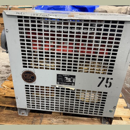 75 KVA 600 Primario, 120/208 Secundario, Marcus, Transformador tipo seco, tipo TW, impedancia de 3.6%