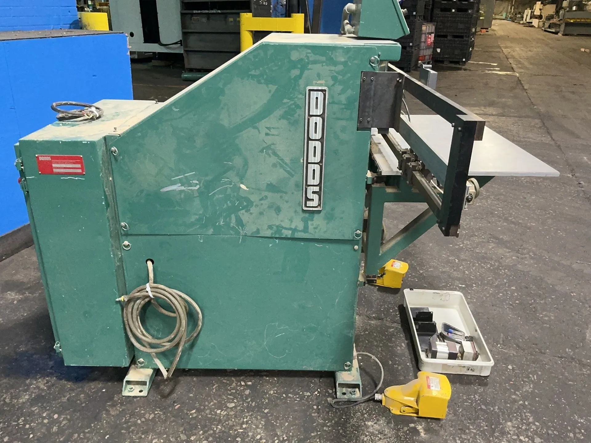 20" Dodds #MB6001, Horizontal Boring Machine, 2 foot pedal switches, digital scale, 2 HP, 3460 RPM, 230/460 V.