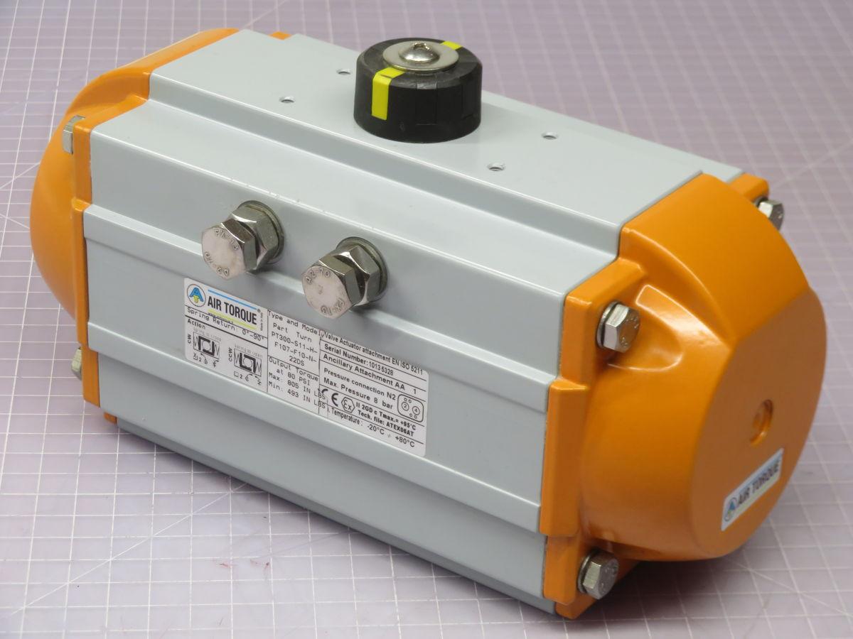 Air Torque #PT300-S11-H-F107-F10-N-22DS, spring return pneumatic actuator, 0-90&deg;