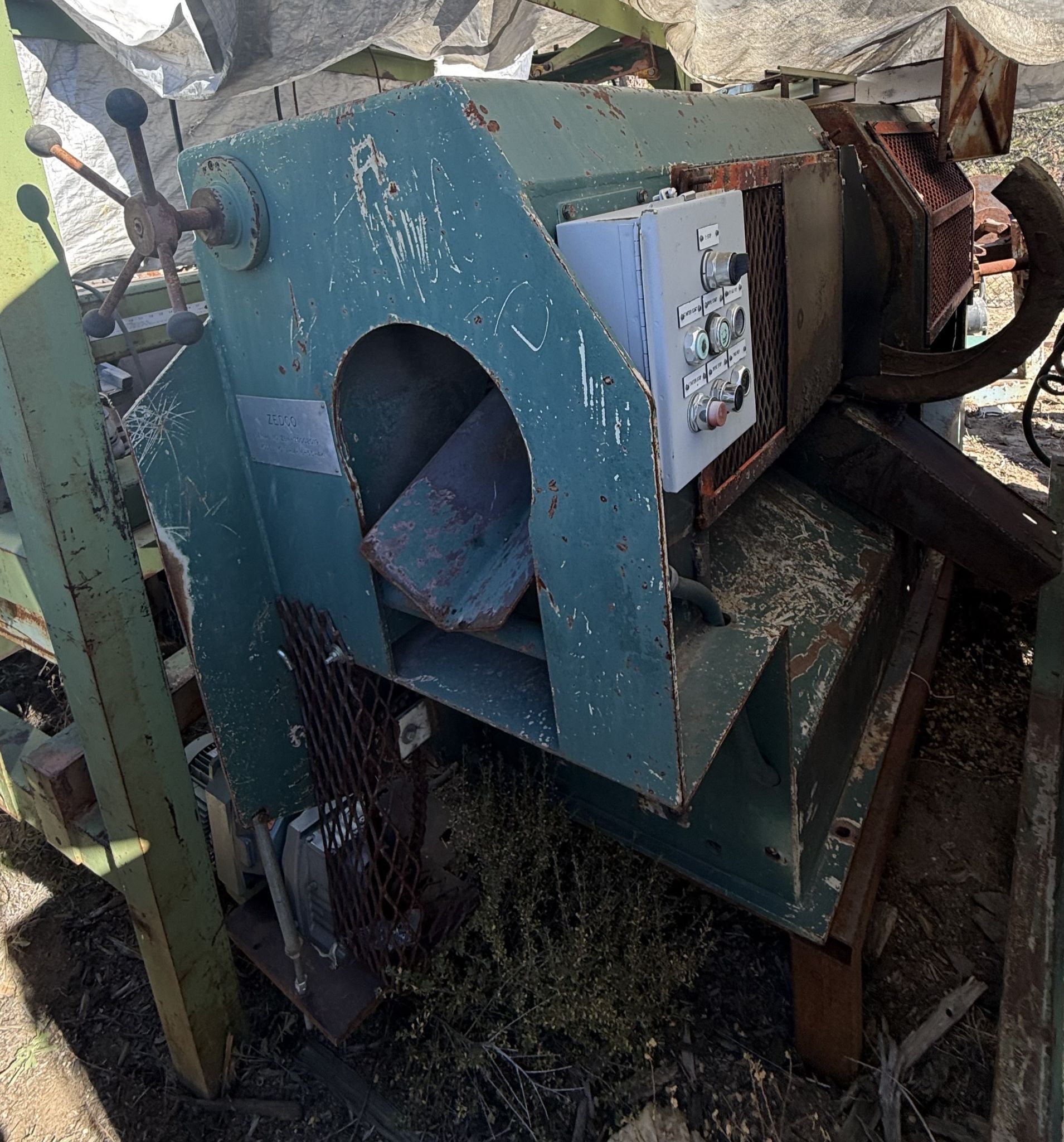 Zedco #WRM-16-55-4K, Post & Pole Rounder, wood post rounding machine, 4-knife head