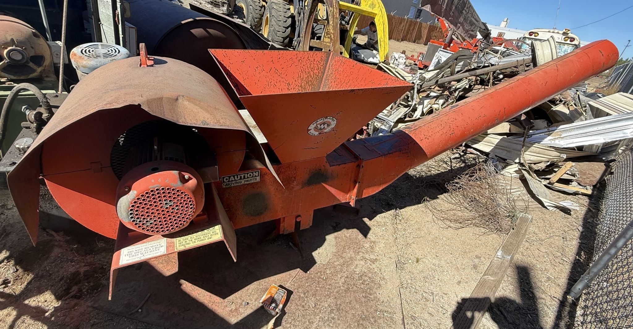 Morbark, Hopper Feed Chip Blower, 10 HP TEFC electric motor, 1745 RPM, sawmill chip & shaving blower, 230/460