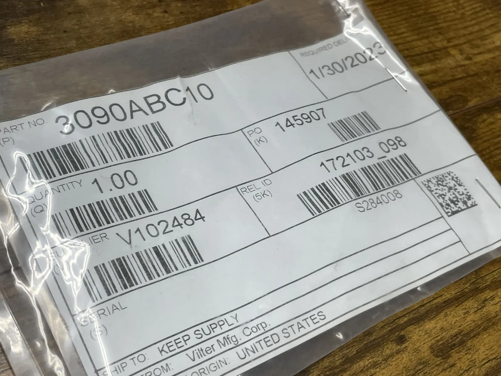 10 Amp. Vilter #3090ABC10, fast acting ceramic fuse, 1-1/4" x 1/4"