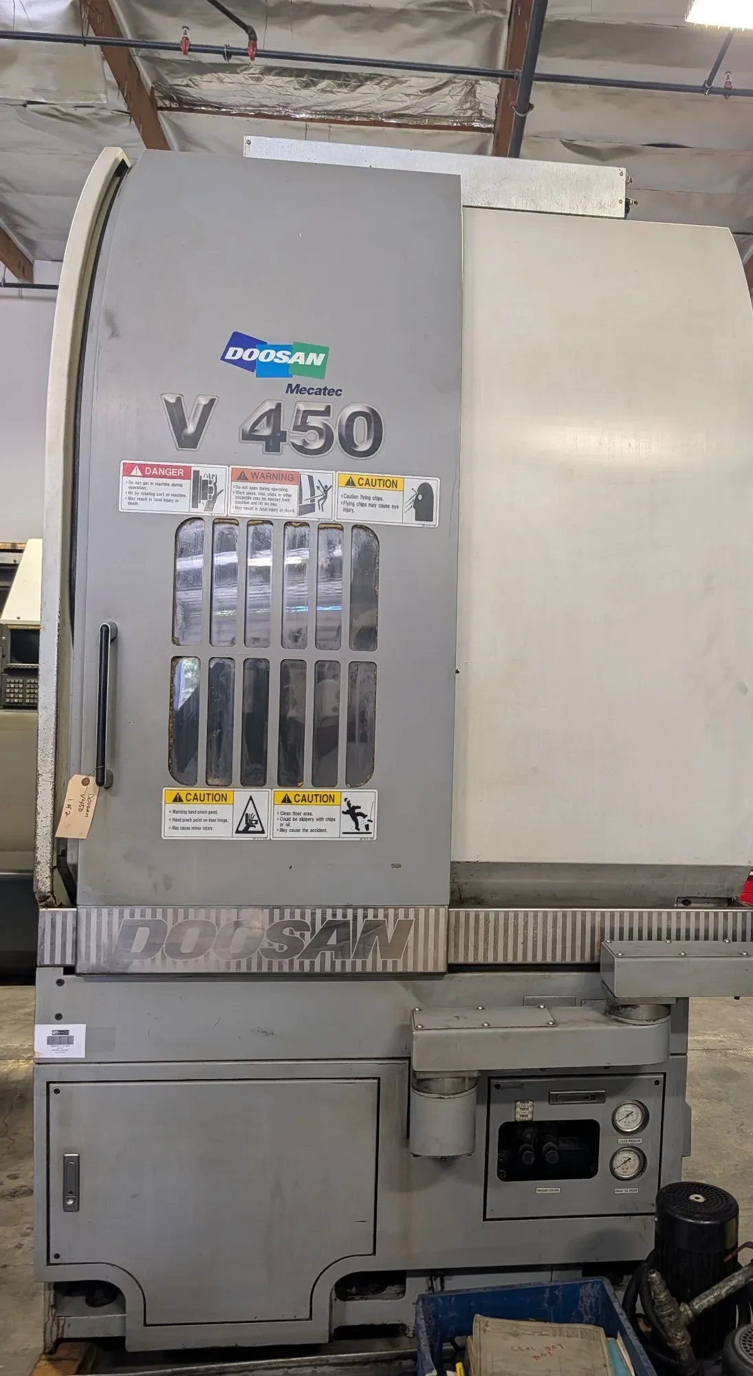 17.7" Daewoo Doosan #V450, CNC Vertical Turning Lathe, 9.45" X, 17.72" Z, 22.83" swing, 15" chuck, 30 HP