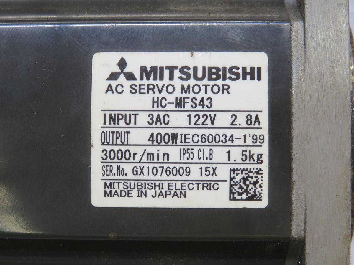 Mitsubishi #HC-MFS43, AC servo motor, 400 W, 3000 RPM, IP65