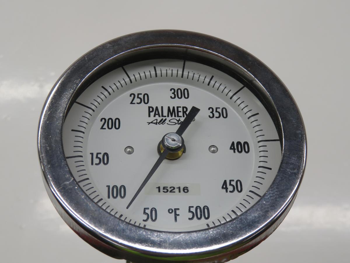Ashcroft #3A, bimetal thermometer, 500&deg;F max, 3" dial, 1/2 NPT, 304 Stainless Steel case