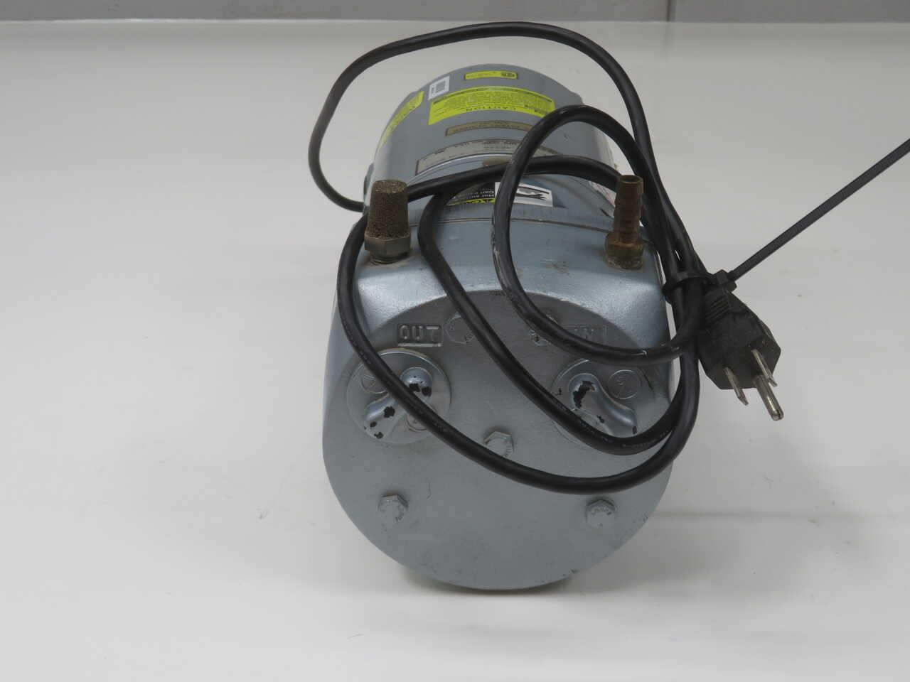 Gast #0523-V191Q-G582DX, oilless vacuum pump, 1/3 HP, 1 phase, 1425/1725 RPM, 100-115 V. AC