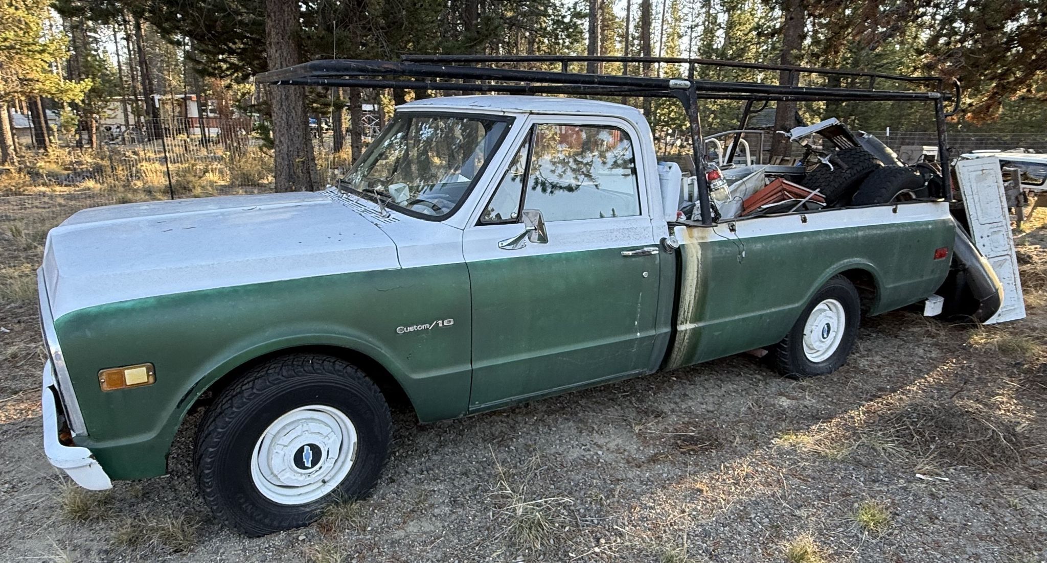 Chevrolet #C10, Custom/10 Fleetside Pickup Truck, factory V8, bench seat, ladder rack, 1971