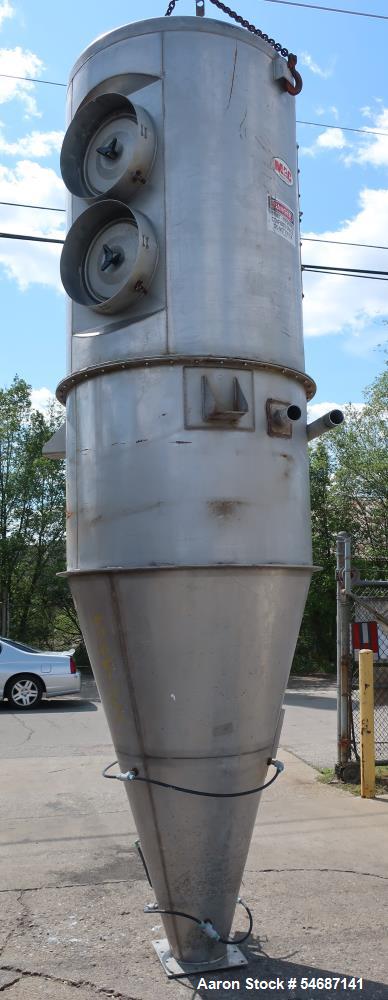 MAC #47-RFHC, Stainless Steel reverse pulse jet dust collector, (2) 30" cartridges, 295 sq.ft. each, 47"