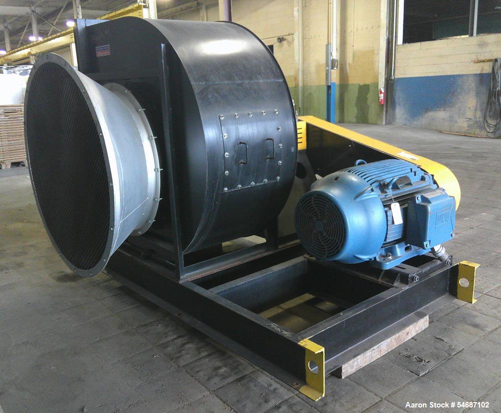 36000 acfm @ 15.5 SP, Chicago Blower, Size 365, centrifugal fan blower, 40" inlet, 40" x 28" outlet, 68" x