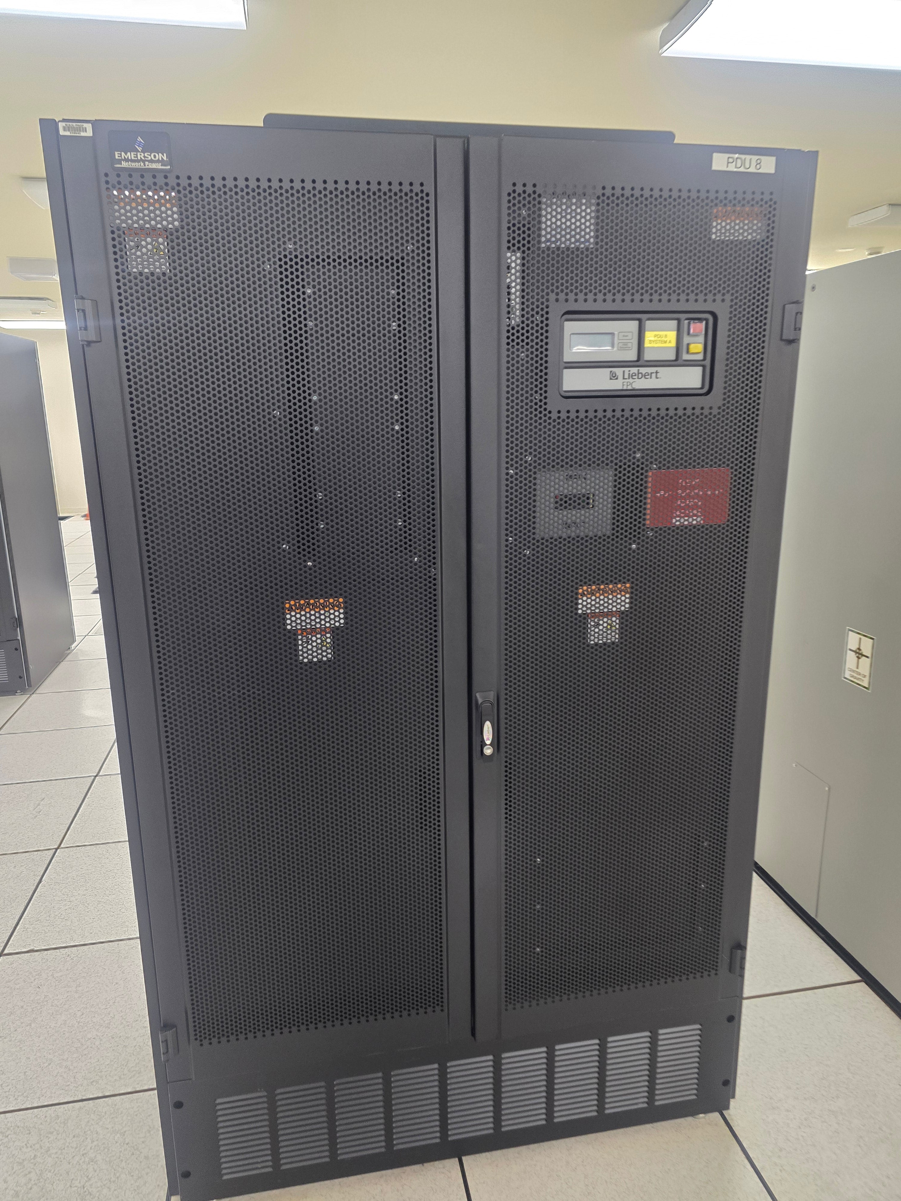 150 KVA Liebert FPC #FPA15C150P, power distribution cabinet, PDU, 480 Volts to 208/120 Volts, 185 Amp input