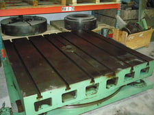 60" x 60" Giddings & Lewis #T60, air lift rotary table, power clamping to base, 10 ton capacity
