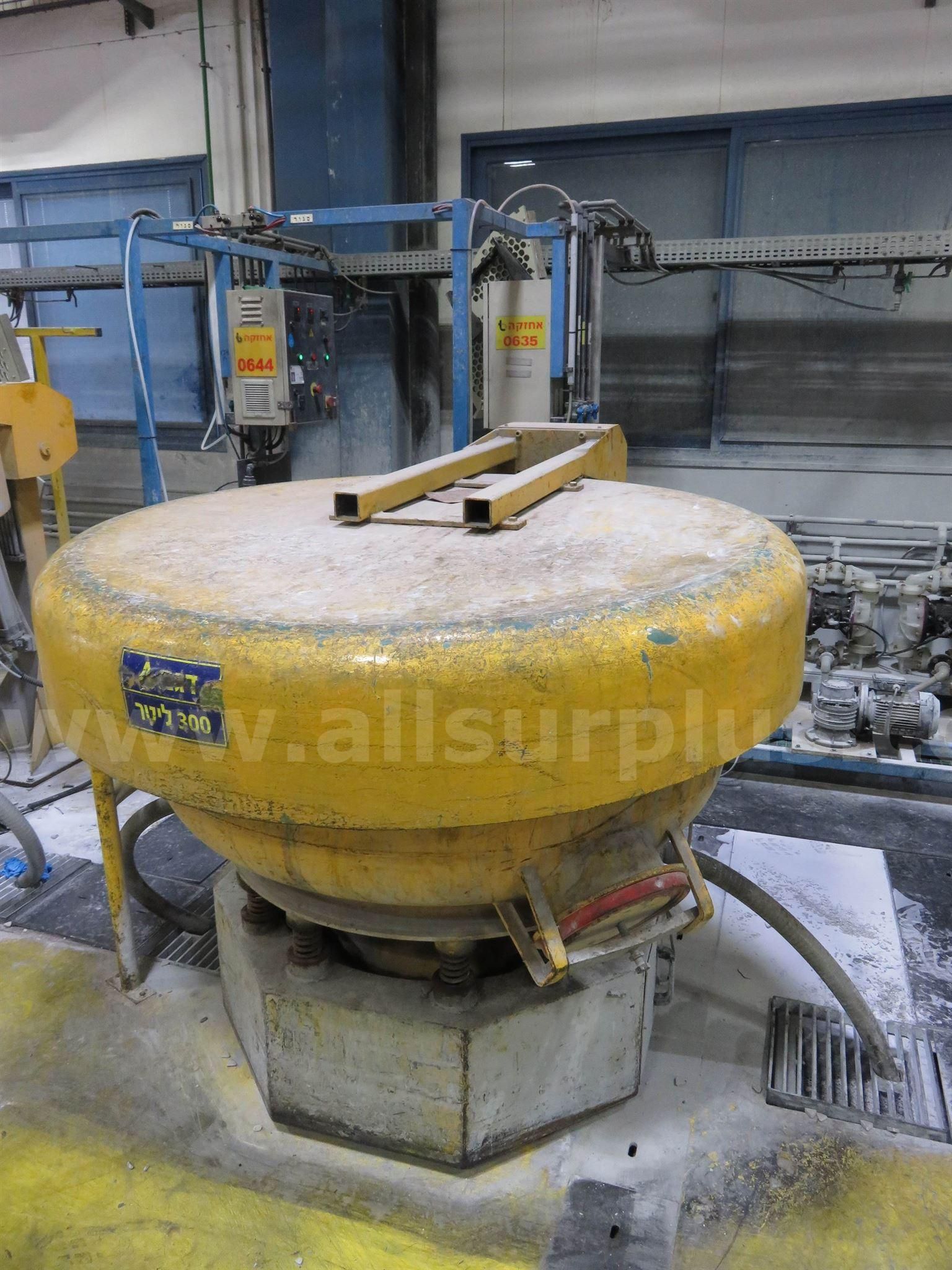 10.6 cu.ft. Rosler #R-300, Vibratory Finishing Machine, 39.4" bowl diameter, 15,198 hours, (2 available)