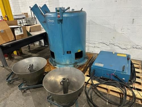 Barrett #401-E, chip wringer, 2.1 cu. ft., 225 lb. max. load, 20 loads per hour, (3) 23" pans w/ carts, 460 V.