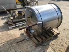 200 gallon Stainless Steel Tank, 41" diameter x 38" T/T, Approx 5' 5" OAH, 1" Bottom outlet
