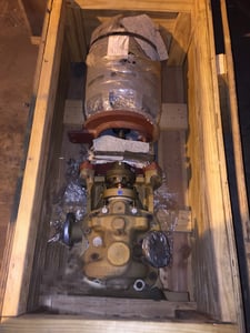 62 GPM @ 240' TDH, Worthington auxillary condensate centrifugal pump, bronze, 10 HP @ 3530 RPM, rebuilt