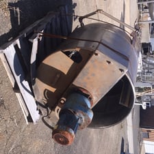 150 gallon John Lentz, jacketed mixing kettle, has sweep mixer with scraper blades, jacket on bottom head