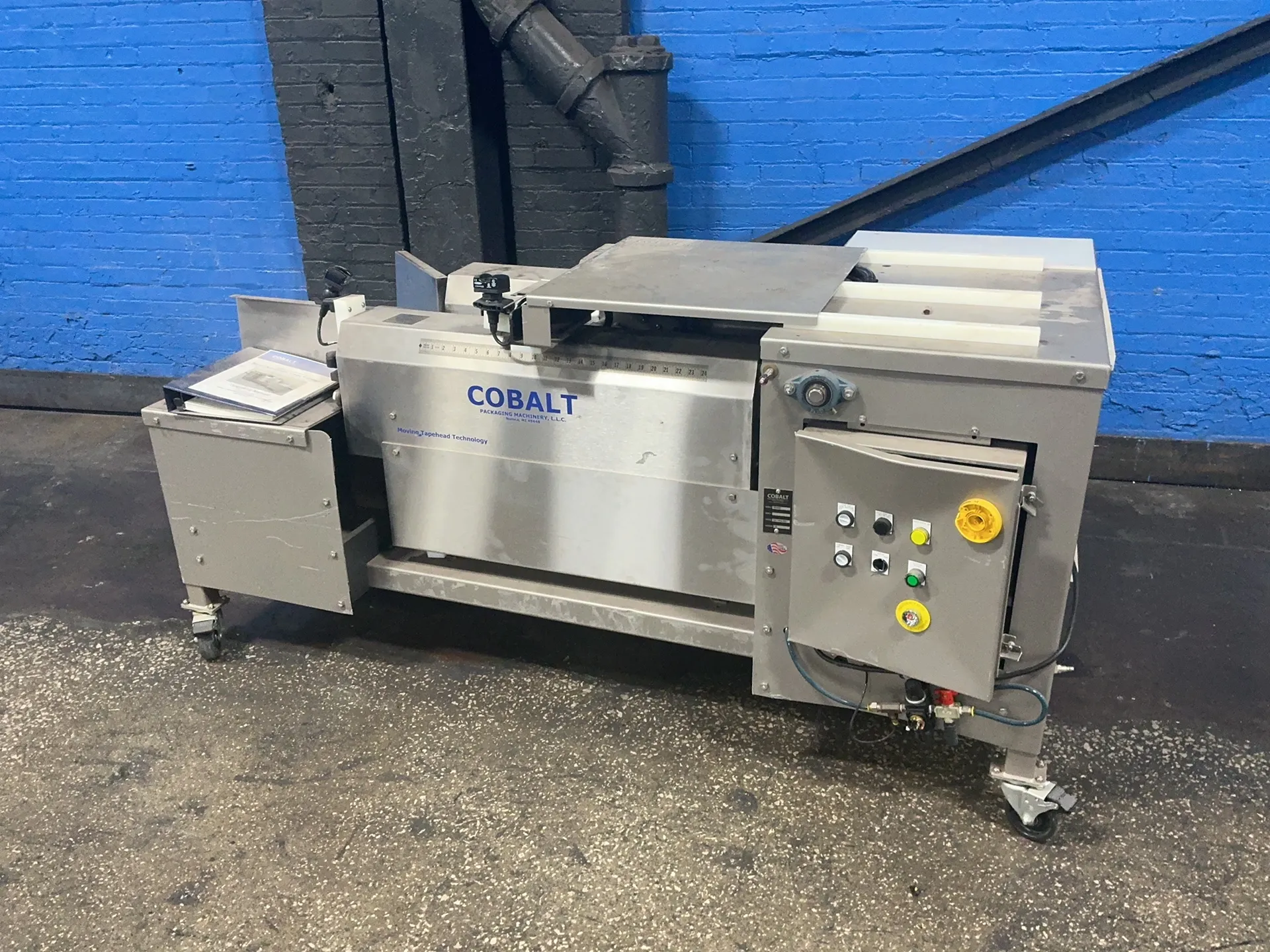 Cobalt #100-SERIES, semi-automatic case former, 36" x 76" x 36", Yaskawa drive, 115 V., AS IS
