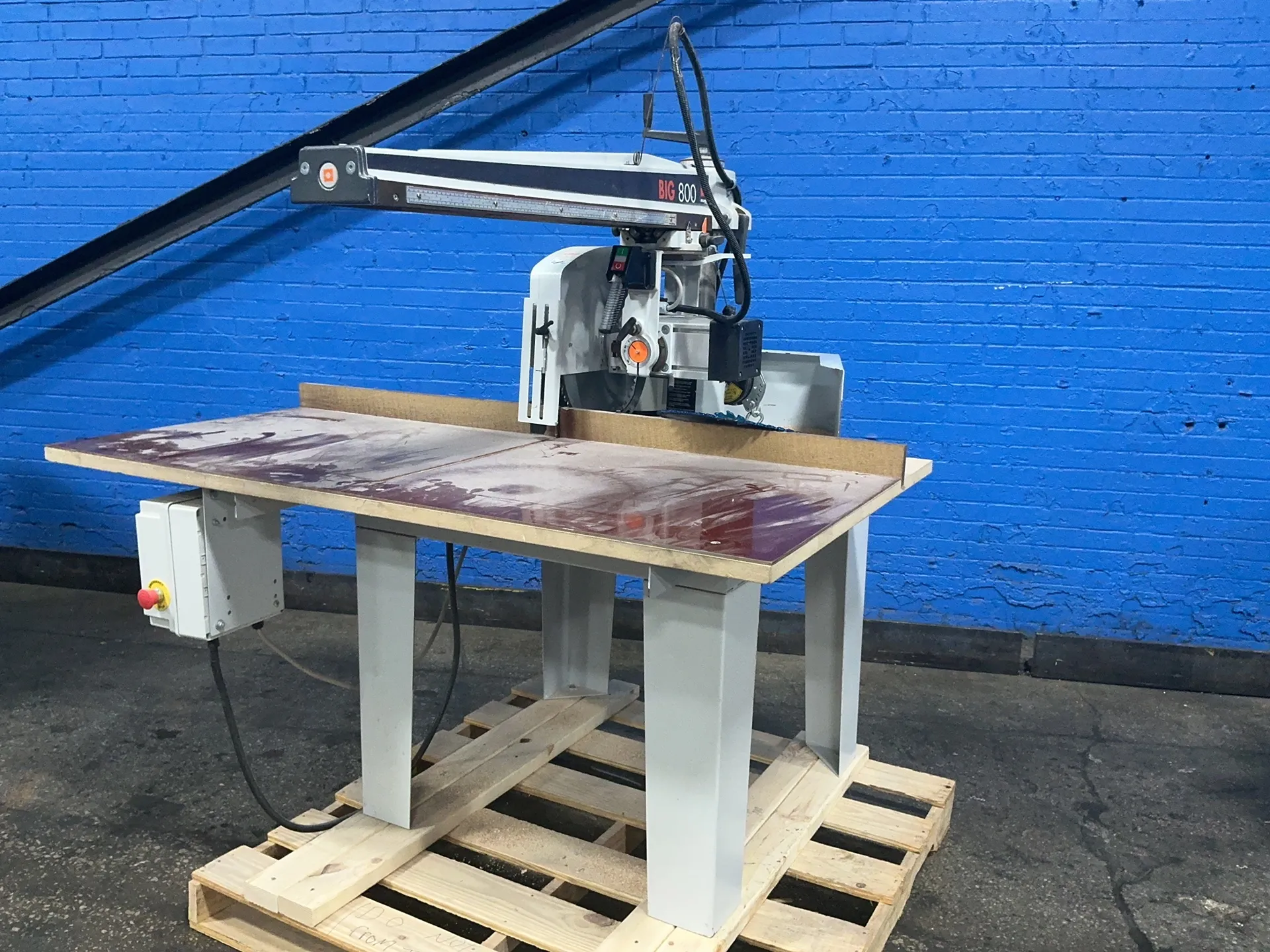 Maggi #BIG-880, radial arm saw, 16" blade, 26" x 59" table, 230 V., 2016