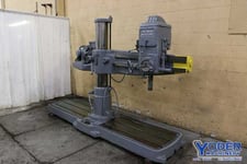 3' -9" Carlton dual base radial drill, 3 HP, power elevation, 10" spindle travel, #67012