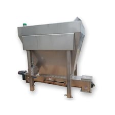 Anderson & Dahlen sanitary Stainless Steel bin with screw feeder, #15939