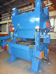 100 Ton, Oak #FP3-54-1422, fin press line, 1.5" stroke, 9"-12" Shut Height, 51" x48" die area, 1994