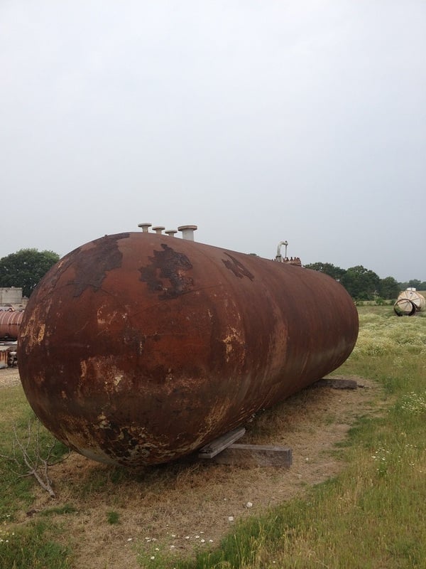 10000 gallon 93" diameter x 2652" long, Carbon Steel horizontal storage tank (approx. 27' overall length)