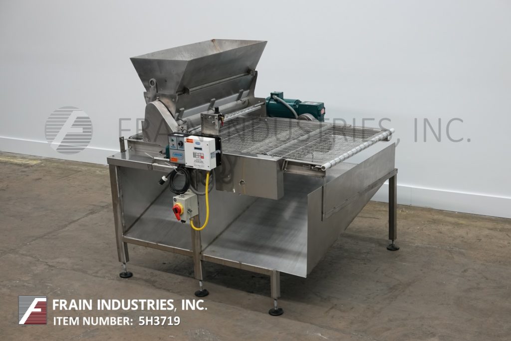 Stainless Steel rotary drum topper, with 41" wide x 21" long x 18" deep trough