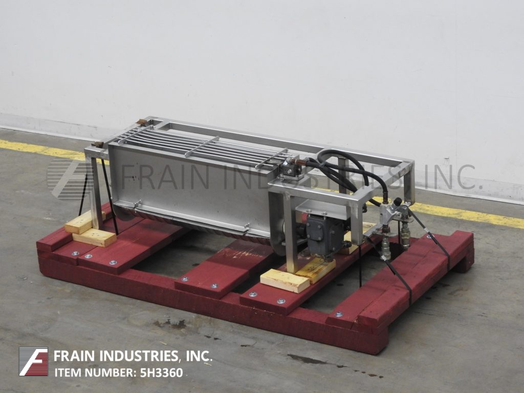 Stainless Steel, 34" wide, rotary paddle sieve topper, with 34" wide x 7" long x 14" deep trough, 12 paddle