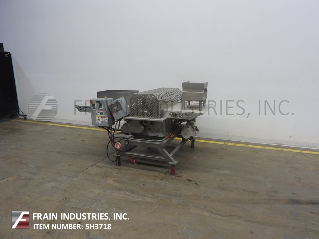 Stainless Steel conveyor mounted guillotine, 32" wide x 85" long canvas conveyor, 1 HP drive