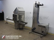 U S Bottlers #TC-4-14, Stainless Steel, 4 head rotary chuck capper & feeder rated from 16-40 CPM