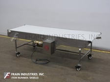 36" wide x 9.6' long, Campbell Hardage, Stainless Steel table top conveyor, intralox belt powered by a 1 HP