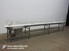 20" wide x 23.6' long, Stainless Steel conveyor belt, neoprene belt with bottom 1/2 HP drive
