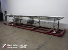 42" wide x 25.6' long, Stainless Steel table top conveyor, Intralox belt, 43"-48" infeed/discharge