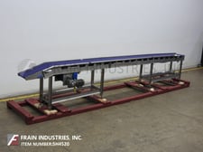 13-3/4" wide x 19.6' long, E-Quip, Stainless Steel, table top conveyor, 26" long incline/decline section, 1
